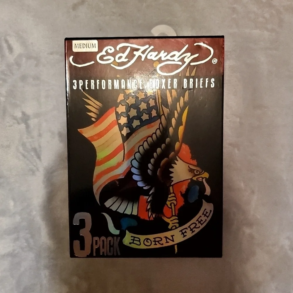 Ed Hardy American Boxer Briefs Size Medium NWT